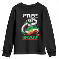 Free Iran Youth Sweatshirt Iran Lion Sun Flag Fist