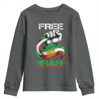 Free Iran Youth Sweatshirt Iran Lion Sun Flag Fist