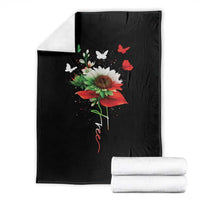 Free Iran Protest Throw Blanket Sunflower Flag