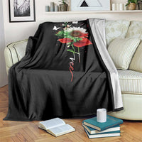 Free Iran Protest Throw Blanket Sunflower Flag