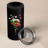 Free Iran Protest 4 in 1 Can Cooler Tumbler Sunflower Flag