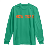 New York Long Sleeve Shirt Vintage Varsity Sports Throwback Design