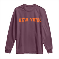 New York Long Sleeve Shirt Vintage Varsity Sports Throwback Design