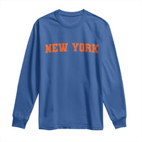 New York Long Sleeve Shirt Vintage Varsity Sports Throwback Design