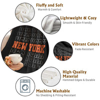 Vintage New York Throw Blanket Name Retro Design