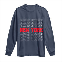 New York Vintage Long Sleeve Shirt State Pride Classic Throwback Design