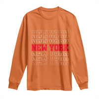 New York Vintage Long Sleeve Shirt State Pride Classic Throwback Design