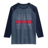 New York Vintage Raglan Shirt State Pride Classic Throwback Design