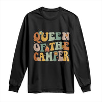 Camper Queen Long Sleeve Shirt Retro Groovy Funny Women Girls RV Camping Lovers - Wonder Print Shop