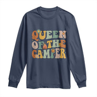 Camper Queen Long Sleeve Shirt Retro Groovy Funny Women Girls RV Camping Lovers - Wonder Print Shop