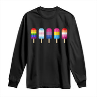 LGBT Rainbow Popsicles Long Sleeve Shirt Summer Ice Cream LGBTQ Pride Ally - Wonder Print Shop