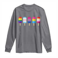 LGBT Rainbow Popsicles Long Sleeve Shirt Summer Ice Cream LGBTQ Pride Ally - Wonder Print Shop