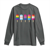 LGBT Rainbow Popsicles Long Sleeve Shirt Summer Ice Cream LGBTQ Pride Ally - Wonder Print Shop