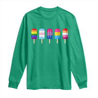 LGBT Rainbow Popsicles Long Sleeve Shirt Summer Ice Cream LGBTQ Pride Ally - Wonder Print Shop