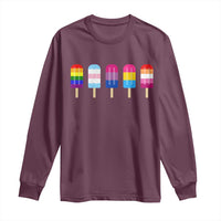 LGBT Rainbow Popsicles Long Sleeve Shirt Summer Ice Cream LGBTQ Pride Ally - Wonder Print Shop