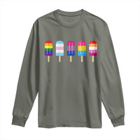 LGBT Rainbow Popsicles Long Sleeve Shirt Summer Ice Cream LGBTQ Pride Ally - Wonder Print Shop