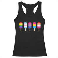 LGBT Rainbow Popsicles Racerback Tank Top Summer Ice Cream LGBTQ Pride Ally - Wonder Print Shop