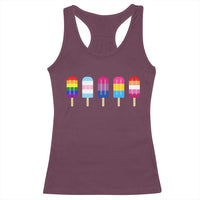 LGBT Rainbow Popsicles Racerback Tank Top Summer Ice Cream LGBTQ Pride Ally - Wonder Print Shop