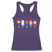 LGBT Rainbow Popsicles Racerback Tank Top Summer Ice Cream LGBTQ Pride Ally - Wonder Print Shop