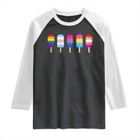 LGBT Rainbow Popsicles Raglan Shirt Summer Ice Cream LGBTQ Pride Ally - Wonder Print Shop