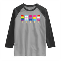 LGBT Rainbow Popsicles Raglan Shirt Summer Ice Cream LGBTQ Pride Ally - Wonder Print Shop