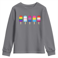 LGBT Rainbow Popsicles Youth Sweatshirt Summer Ice Cream LGBTQ Pride Ally - Wonder Print Shop