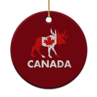 Canada Moose Maple Leaf Ceramic Ornament Canadian Pride