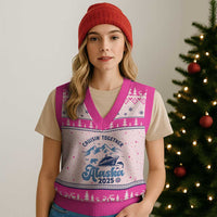 Alaska Cruise V-Neck Knit Sweater Vest Cruisin Together Matching Family Cruise 2025 - Wonder Print Shop