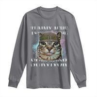 Tummy Ache Survivor Cat Meme Long Sleeve Shirt Vintage 90s Graphic Funny Stomach Issues Bootleg - Wonder Print Shop