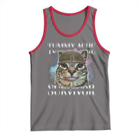 Tummy Ache Survivor Cat Meme Tank Top Vintage 90s Graphic Funny Stomach Issues Bootleg - Wonder Print Shop