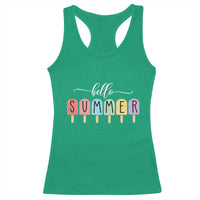 Hello Summer Vacation Ice Cream Popsicle Ice Lolly Racerback Tank Top - Wonder Print Shop