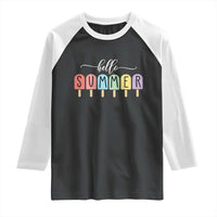 Hello Summer Vacation Ice Cream Popsicle Ice Lolly Raglan Shirt - Wonder Print Shop