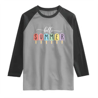 Hello Summer Vacation Ice Cream Popsicle Ice Lolly Raglan Shirt - Wonder Print Shop
