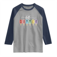 Hello Summer Vacation Ice Cream Popsicle Ice Lolly Raglan Shirt - Wonder Print Shop