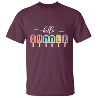 Hello Summer Vacation Ice Cream Popsicle Ice Lolly T Shirt - Wonder Print Shop