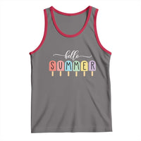 Hello Summer Vacation Ice Cream Popsicle Ice Lolly Tank Top - Wonder Print Shop
