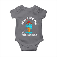 I'm Just Here For The Free Ice Cream Baby Onesie Funny Cruise Summer Vacation - Wonder Print Shop
