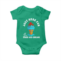 I'm Just Here For The Free Ice Cream Baby Onesie Funny Cruise Summer Vacation - Wonder Print Shop