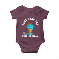 I'm Just Here For The Free Ice Cream Baby Onesie Funny Cruise Summer Vacation - Wonder Print Shop
