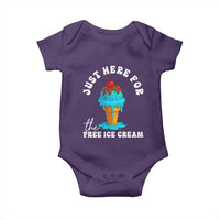 I'm Just Here For The Free Ice Cream Baby Onesie Funny Cruise Summer Vacation - Wonder Print Shop