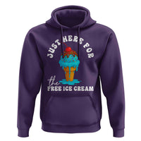 I'm Just Here For The Free Ice Cream Hoodie Funny Cruise Summer Vacation - Wonder Print Shop