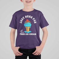 I'm Just Here For The Free Ice Cream T Shirt For Kid Funny Cruise Summer Vacation - Wonder Print Shop