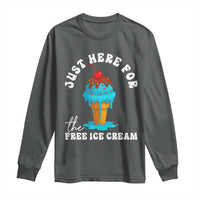 I'm Just Here For The Free Ice Cream Long Sleeve Shirt Funny Cruise Summer Vacation - Wonder Print Shop