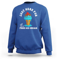 I'm Just Here For The Free Ice Cream Sweatshirt Funny Cruise Summer Vacation - Wonder Print Shop