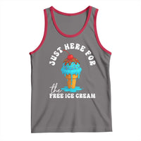 I'm Just Here For The Free Ice Cream Tank Top Funny Cruise Summer Vacation - Wonder Print Shop