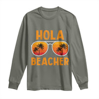 Hola Beaches Long Sleeve Shirt Funny Beach Vacation Summer - Wonder Print Shop