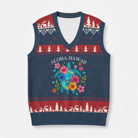 Aloha Hawaii V-Neck Knit Sweater Vest Sea Turtle Summer Hawaiian Island - Wonder Print Shop