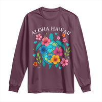 Aloha Hawaii Long Sleeve Shirt Sea Turtle Summer Hawaiian Island - Wonder Print Shop