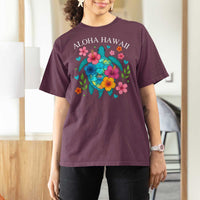 Aloha Hawaii T Shirt For Women Sea Turtle Summer Hawaiian Island - Wonder Print Shop