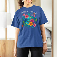 Aloha Hawaii T Shirt For Women Sea Turtle Summer Hawaiian Island - Wonder Print Shop